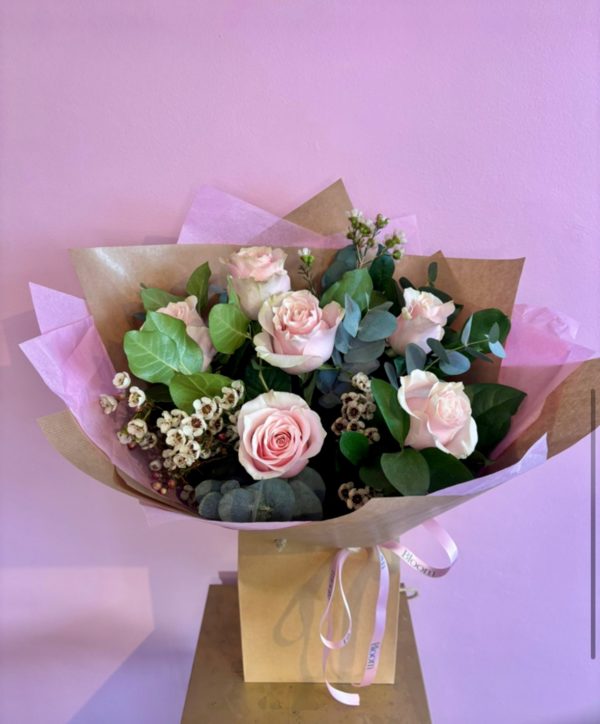 Half a Dozen Valentines Pink Rose Bouquet